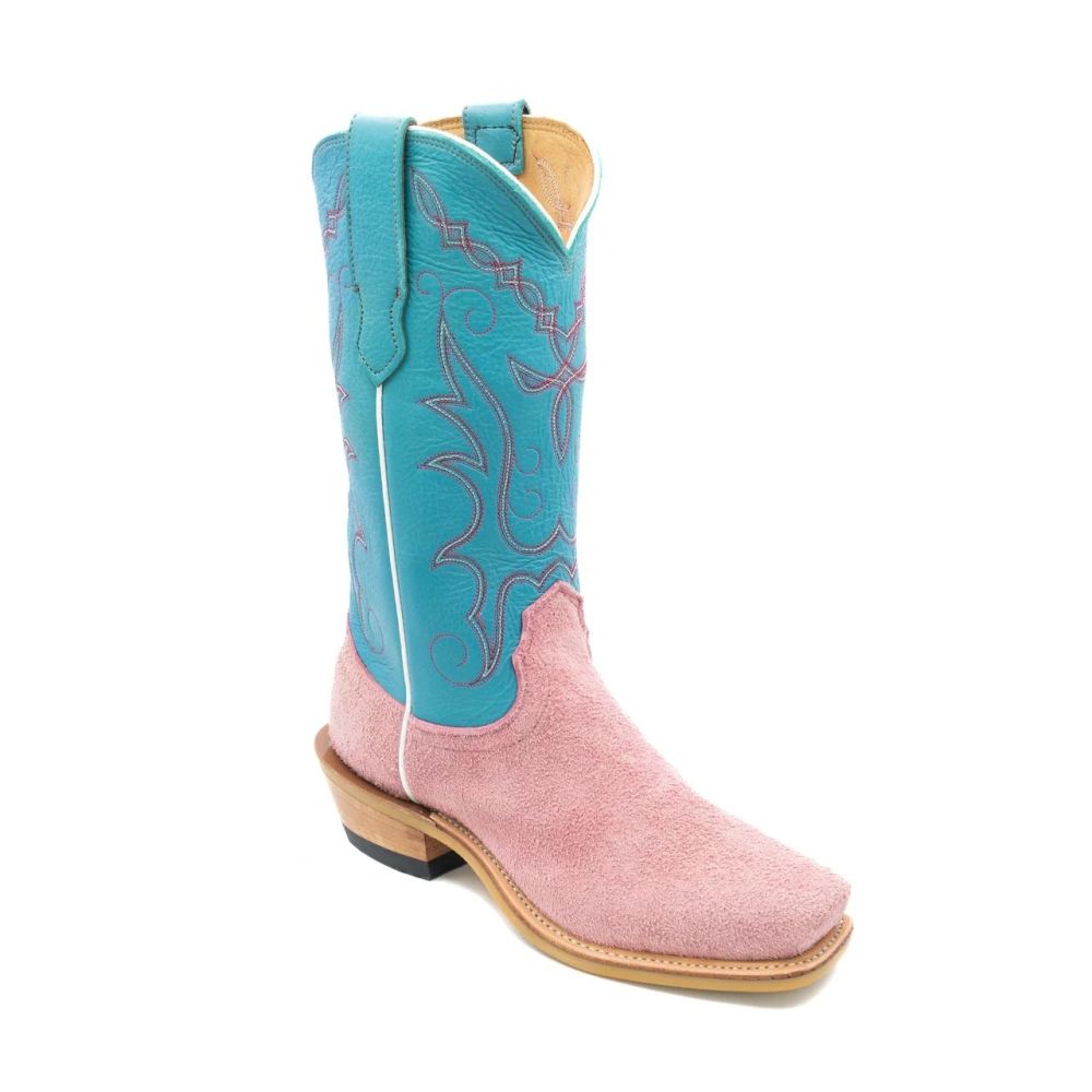 Fenoglio | Women's Pink Roughout w/ Turquoise Style No. 00101685