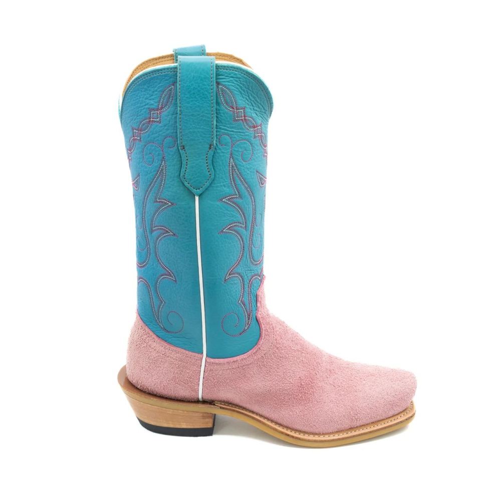 Fenoglio | Women's Pink Roughout w/ Turquoise Style No. 00101685